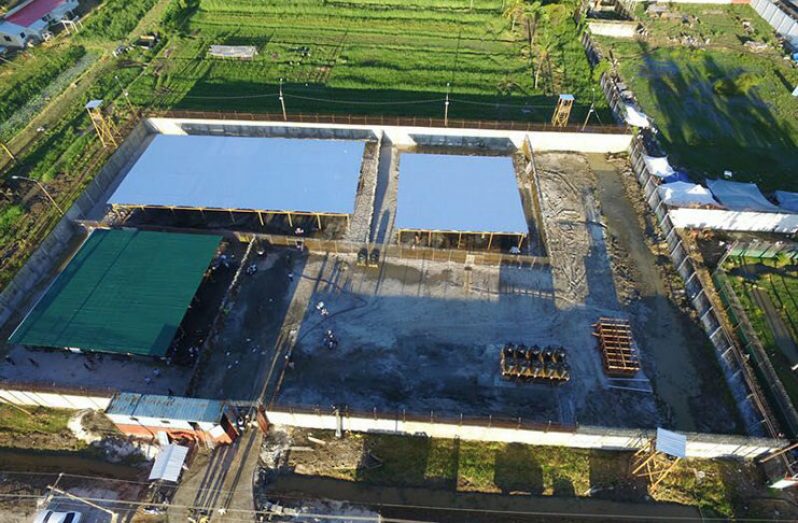 An overhead shot of the Lusignan prison
