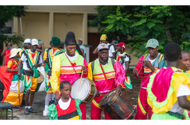 Masquerade dancers at a recent event by the Masquerade Association of Guyana