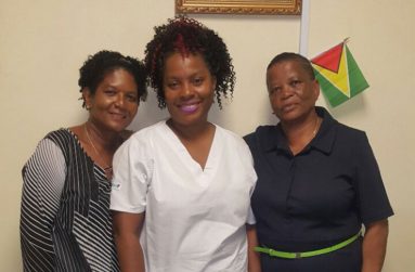 From left : Nurses Joan Stewart, Maria Francois and Donneth Mingo
