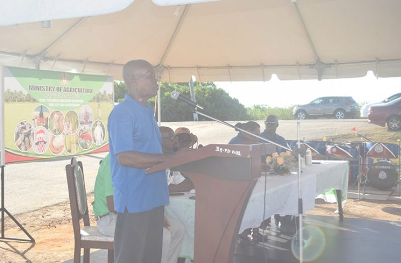 General Manager Aubrey Charles reporting on the performance of the MMA during the Open Day at Onverwagt
