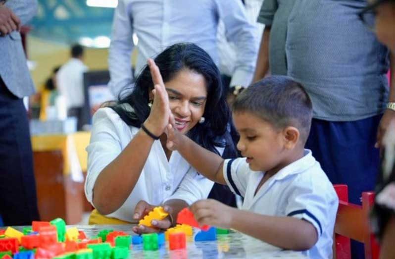 Minister of Education Sonia Parag in a classroom