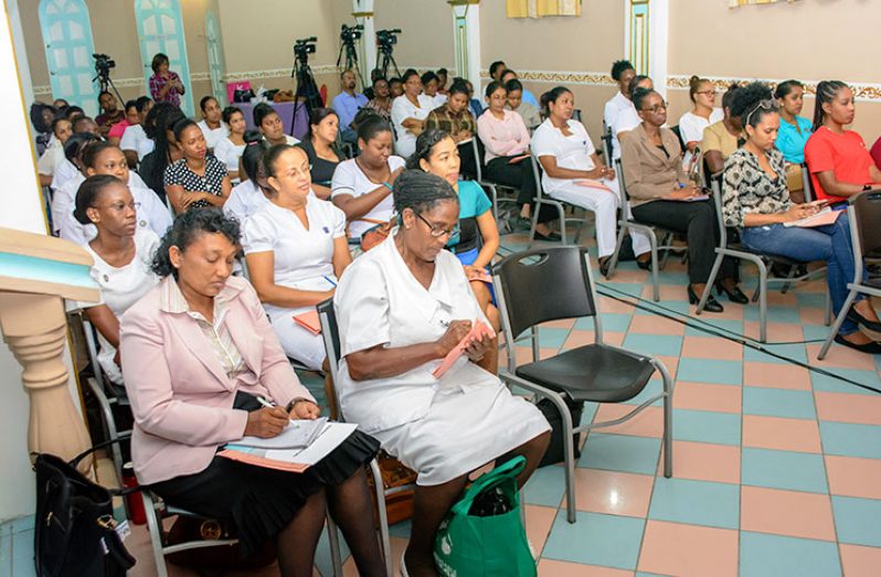Health Care workers at the relaunching of the HPV vaccination project