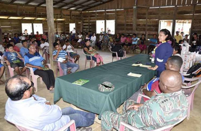 Minister of State, Hon. Dawn Hastings-Williams addresses residents of Kurukubaru