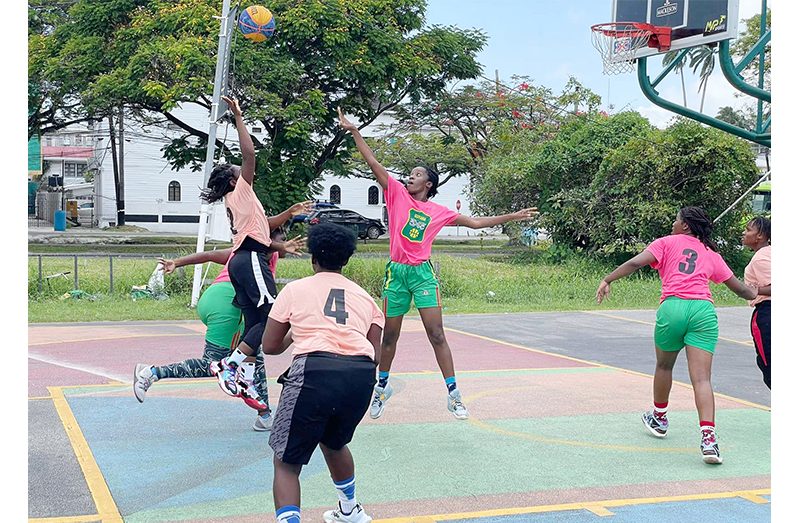 Tournament MVP, Kennesha Leacock scores a floater against UG Trojans