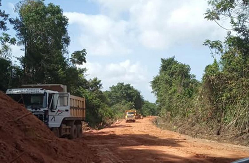 Works underway on the roadway