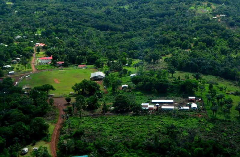 An aerial view of the Mabaruma Settlement where the child lived with her grandmother