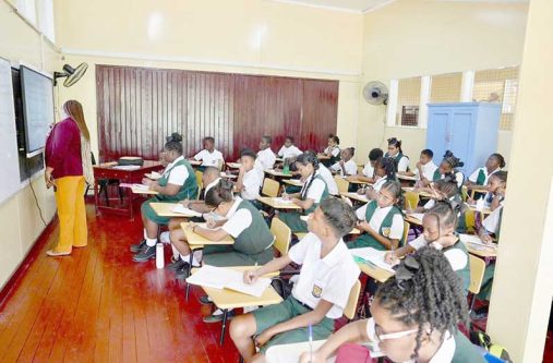The rehabilitated classrooms at Mackenzie High in Linden