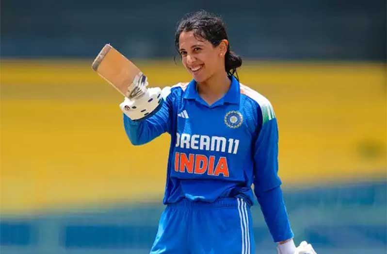 Smriti Mandhana's 116 helped India post a big total in the final against Sri Lanka.