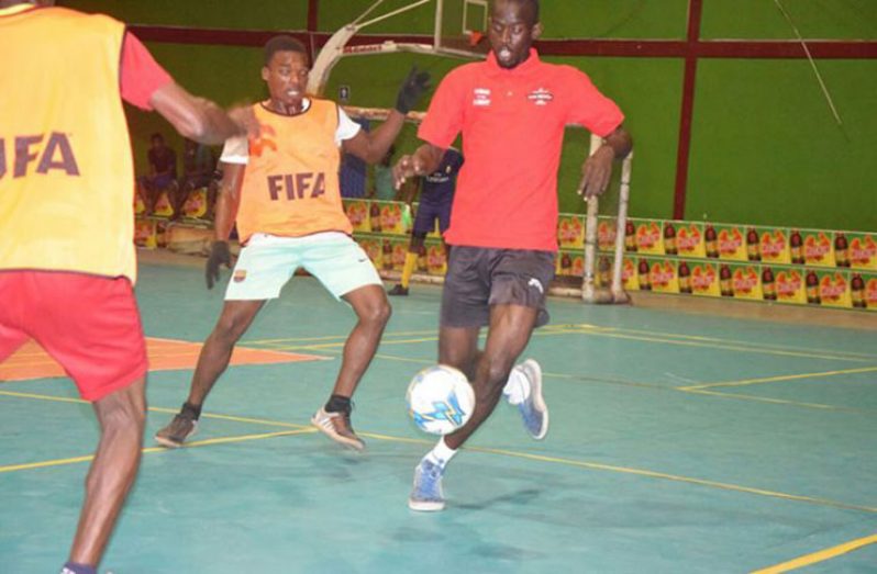 Action in the Magnum “Mash Cup” Futsal Tournament at the National Gymnasium