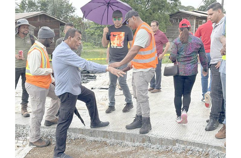 Closing out their Region Eight (Potaro-Siparuni) engagements, Minister within the Ministry of Public Works, Madanlall Ramraj, and Minister within the Ministry of Local Government and Regional Development, Pauline Sukhai, inspected several multi-million-dollar completed infrastructure projects in Mahdia, Region Eight