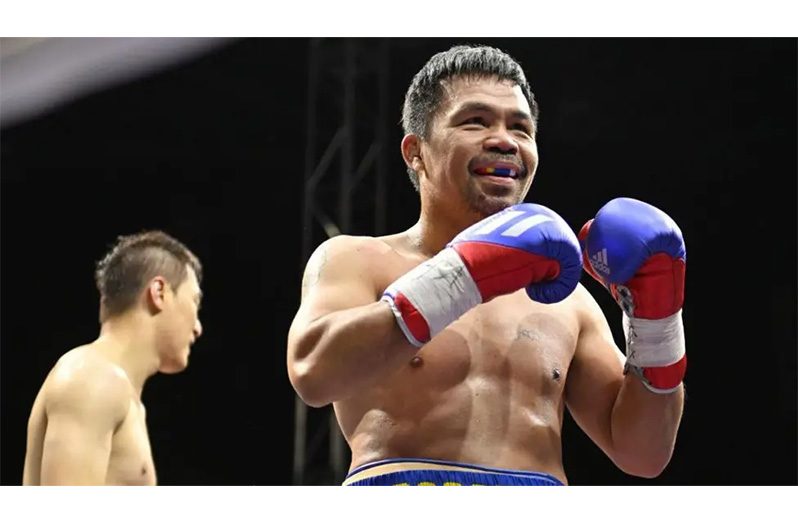 Manny Pacquiao has won 12 world titles in eight division weight classes