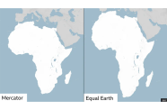 The Mercator projection is the map widely used across the globe but inaccurately depicts the sizes of countries and continents