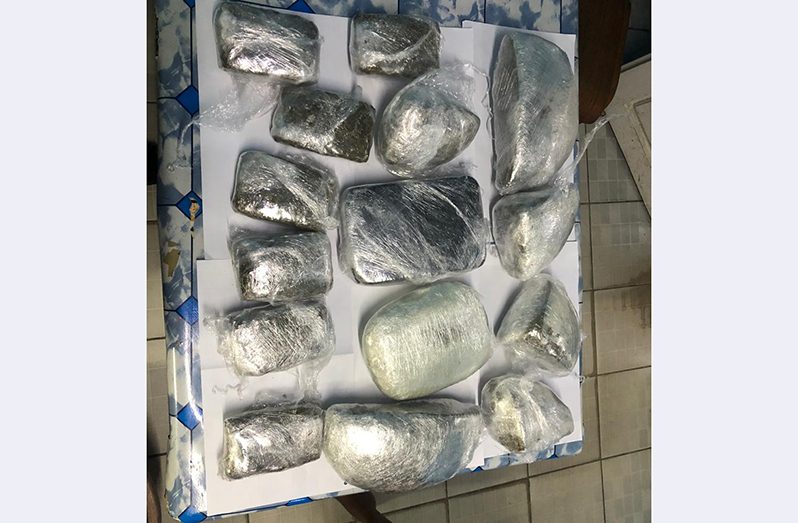 The suspected cannabis found under the bed