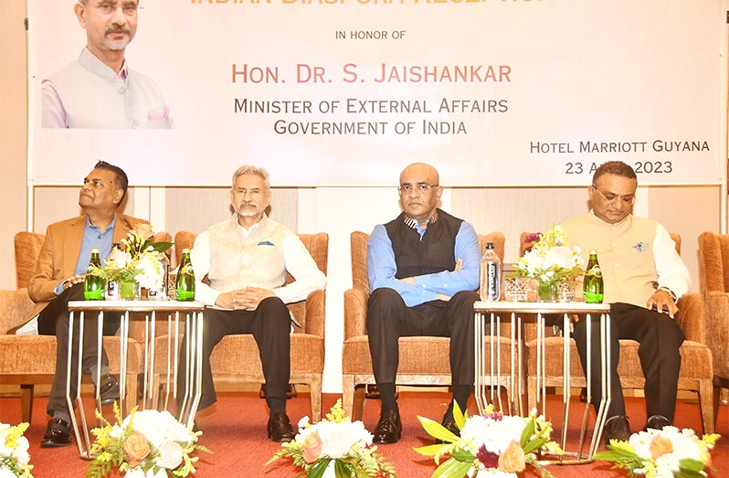 Dr. Subrahmanyam Jaishankar, India's Minister of External Affairs giving his remarks (Adrian Narine Photo)
