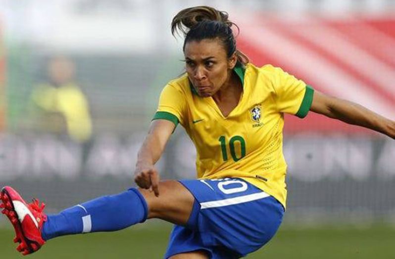 Marta, 33, became the first player to score at five different World Cups.