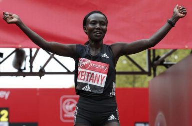 Kenya's Mary Jepkosgei Keitany celebrates winning the Women's Elite race Action Images via Reuters / Matthew Childs Livepic