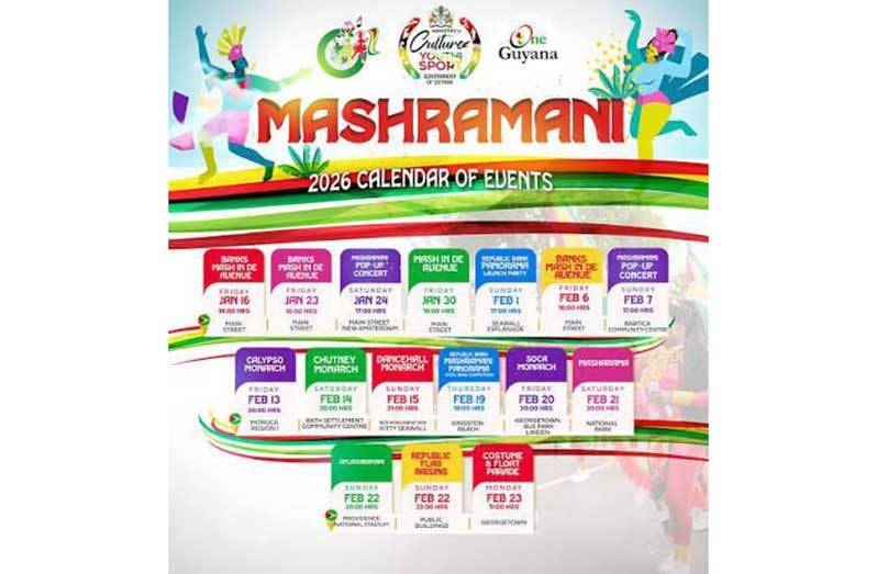 Mashramani 2026 full calendar of events