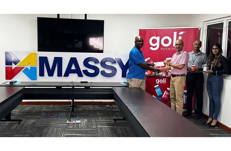 In the photo (left to right): Brian Hackett, LGC Public Relations Officer; Troy Beharry, CEO of Massy Distribution; Mahesh Shivraj (LGC Member), and Neelam Dharmo (Head of Health + Beauty Division, Massy Distribution)