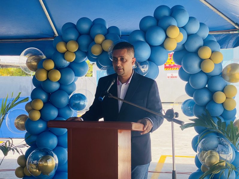 Chief Executive Officer, Rohit Coonjah, speaking during the simple opening ceremony.