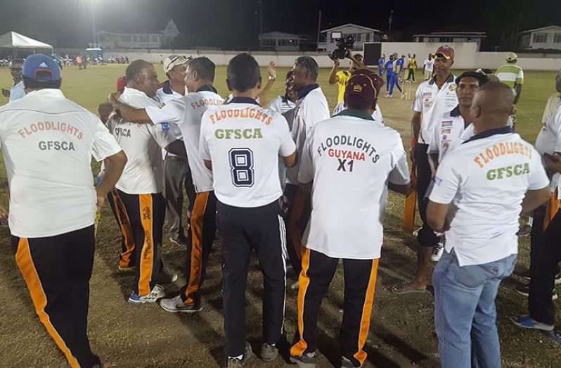 The jubilant Floodlights team after their victory