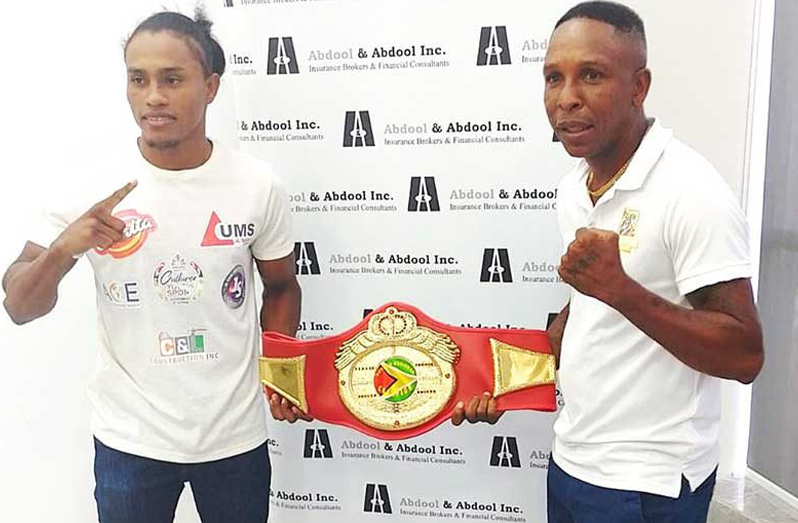 Keevin Allicock (left) will match gloves with Dexter Marques for the National featherweight title (Sean Devers photo)