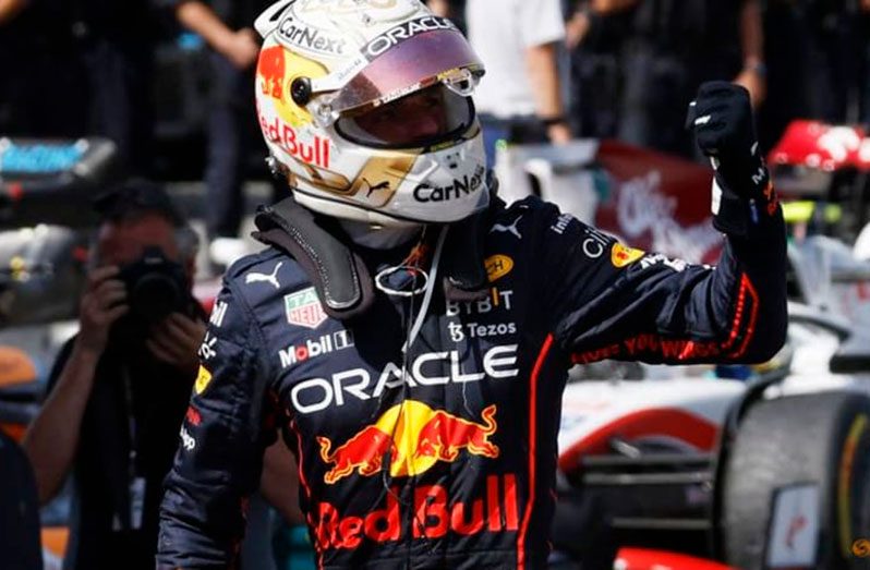 Formula One F1 - Spanish Grand Prix - Circuit de Barcelona-Catalunya, Barcelona, Spain - May 22, 2022 Red Bull's Max Verstappen celebrates after winning the race REUTERS/Albert Gea
