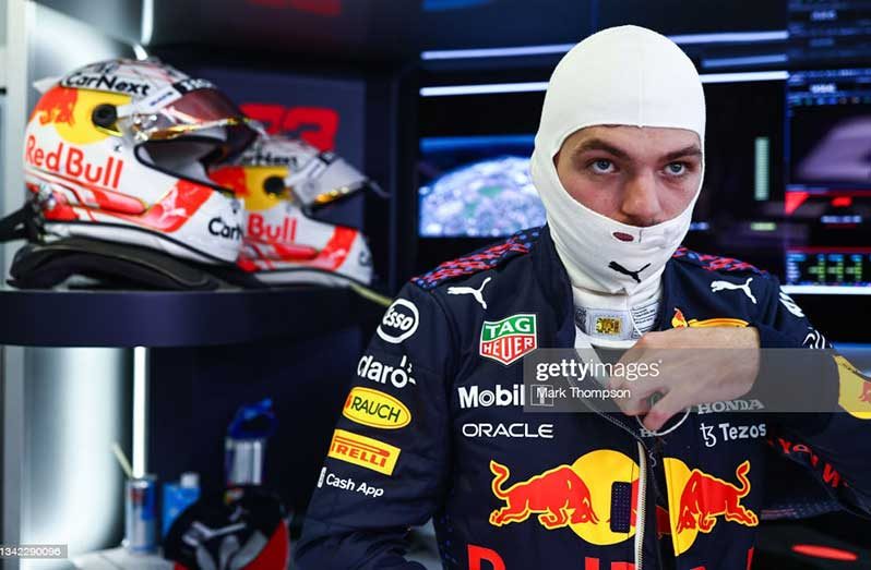Max Verstappen of Netherlands and Red Bull Racing prepares to drive in the garage during practice ahead of the F1 Grand Prix of Russia at Sochi Autodrom yesterday in Sochi, Russia. (Photo by Mark Thompson/Getty Images)