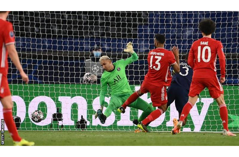 Eric Maxim Choupo-Moting scored in both legs for Bayern but it was not enough to send them through.