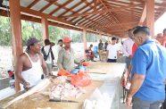 Agriculture Minister, Zulfikar Mustapha while engaging fish vendors at the Meadow Bank Wharf