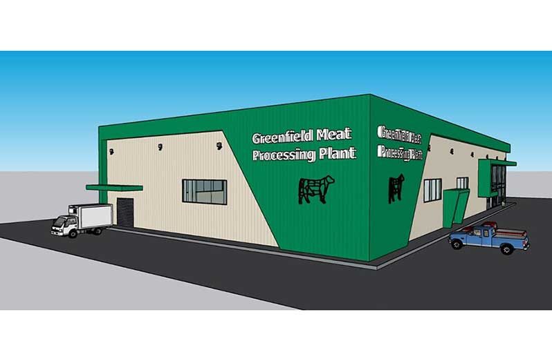 An illustration of the Greenfield Meat Processing Plant which will be located in Diamond, East Bank Demerara. 