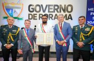 President, Dr Irfaan Ali was conferred with the State of Roraima’s highest award—The Order of Merit Fort São Joaquim (the Medalha Forte São Joaquim) in Boa Vista, the capital of Roraima, Brazil, on Monday. The Order was presented to the Head of State by Governor Antonio Denarium in recognition of the new economic ties between the two countries