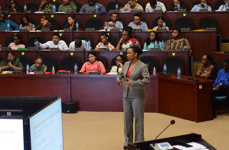 Over 60 participants were engaged in an Introduction to Communications session facilitated by communications specialist, Martina Johnson