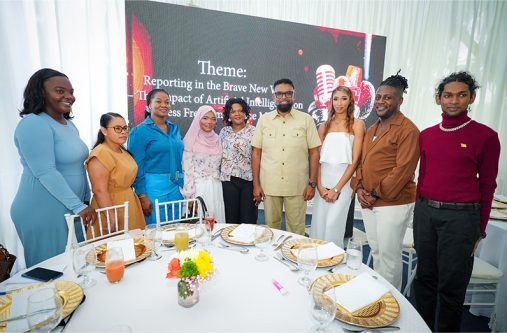 President, Dr Irfaan Ali on Saturday hosted a brunch at State House for media workers in honour of World Press Freedom Day (Office of the President photos)