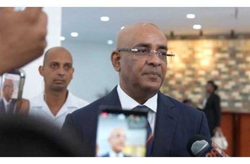 Vice President, Dr Bharrat Jagdeo speaks with the media