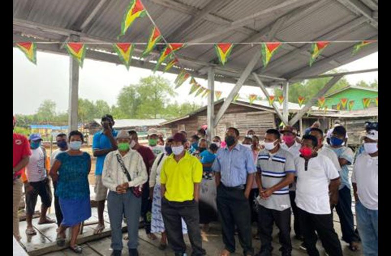 Region One residents during the meeting with Public Works Minister, Bishop Juan Edghill