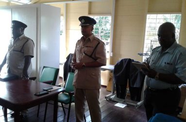 Commander of the ‘G’ Division Khalid Pareshram speaking to residents of Red Village
