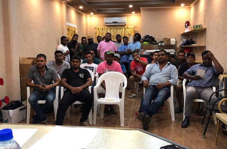 Some of the racers during a mandatory competitors’ meeting on Monday evening.