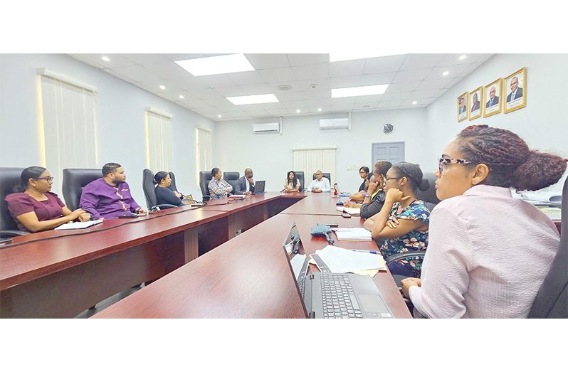 Education and Health officials in talks with University of Guyana Vice-Chancellor, Professor Paloma Mohamed, and Presidential Advisor on Education, Dr. Kofi Dalrymple, as decisions on the rollout of medical studies expansion get underway at the Ministry of Health.