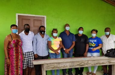 Newly elected members of the Upper Demerara Cricket Association (UDCA) after being elected . President Bradley Fredericks is standing fourth from  right.