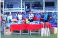 Members of Regal Stationery and Computer Centre and Regal Sports along with members of the Guyana Police Force Sports Section pose with the items. On the left of Regal Sports Manager, Ian John is Deputy Commissioner, Administration, Ravindradth Budhram, while John Ramsingh is fourth from left ‎