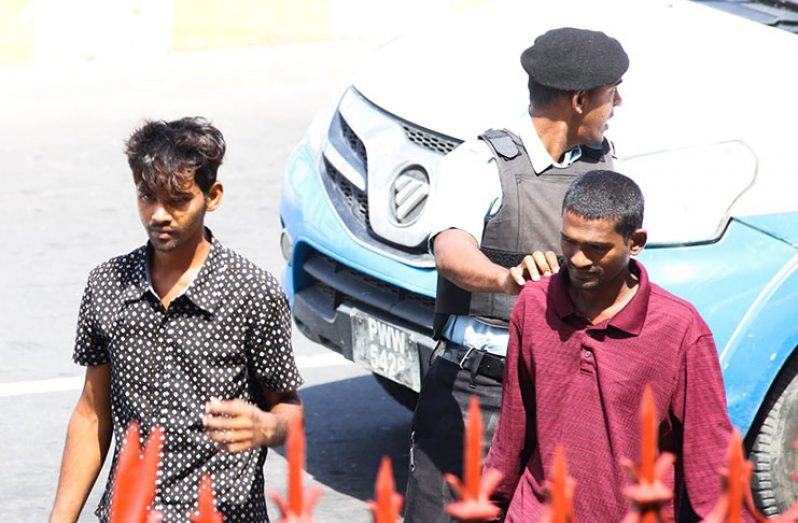 The defendants, from left Khemraj Persaud and Heeman Gocool