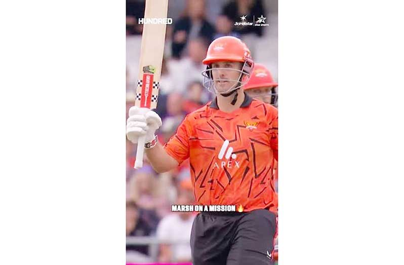 Mitchell Marsh smashed six sixes in his innings.