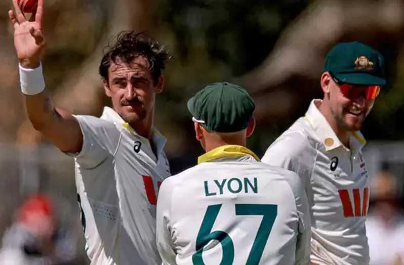 Mitchell Starc picked up a fifer inside the opening session in Mackay