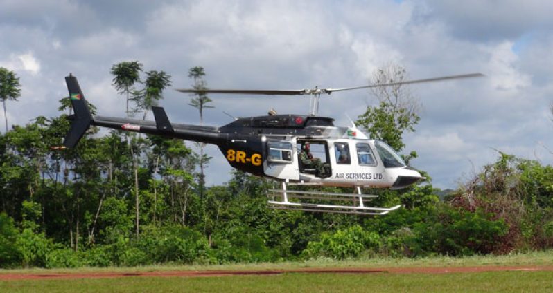 One of the helicopters in the search for the missing aircraft