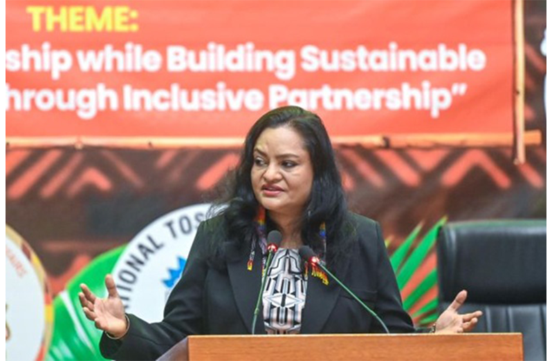 Minister of Human Services and Social Security Dr Vindhya Persaud addresses the conference