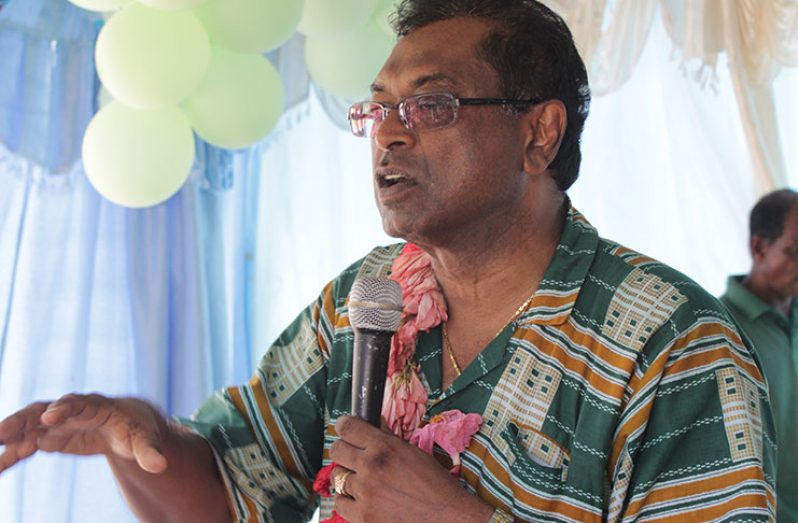 Minister of Public Security Khemraj Ramjattan speaking at the "Mash" event on Fort Island