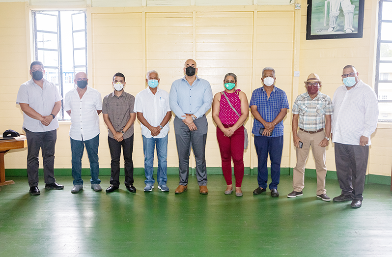 The new management committee of the GGDMA. From left are: Ronaldo Alphonso, Mahendra Persaud, Geraldo Alphonso, Azeem Baksh, Andron Alphonso, Vishanti Balgobin, Hilbert Shields, Dabria Marcus and Avalon Jagnandan