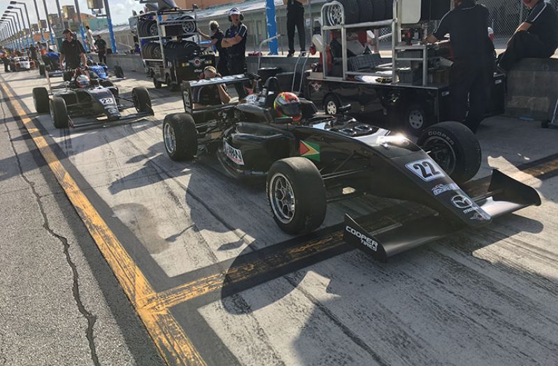 Calvin Ming in the Pabst Racing USF 2000 car during the two days of testing at the Homestead-Miami Speedway, South Florida for the 2017 Cooper Tires USF2000 Championship powered by Mazda
