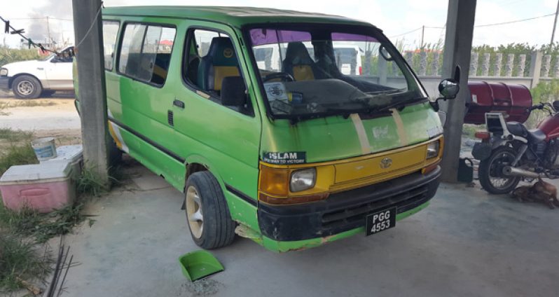 The minibus that Omar Esau uses to ply his ‘fish-glue’ trade