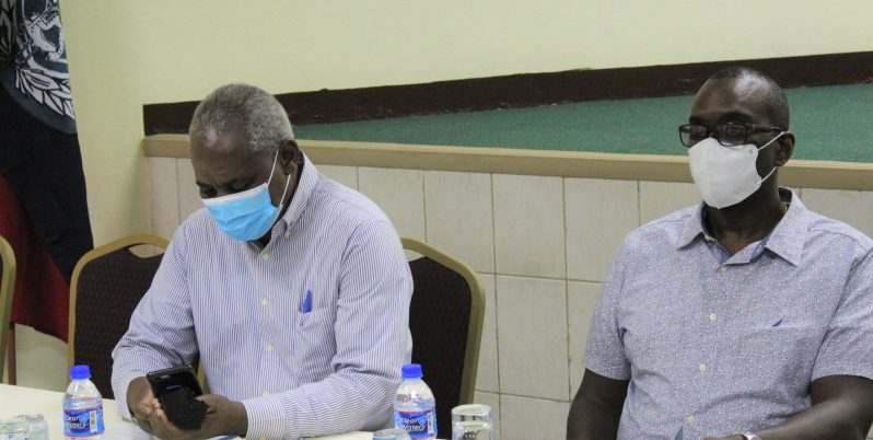 Home Affairs Minister, Robeson Benn, and Commissioner of Police (ag), Nigel Hoppie, at the briefing